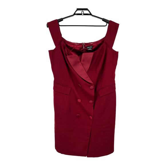 City Chic dress off shoulder Tux Mini red size XL 22 - Picture 2 of 10